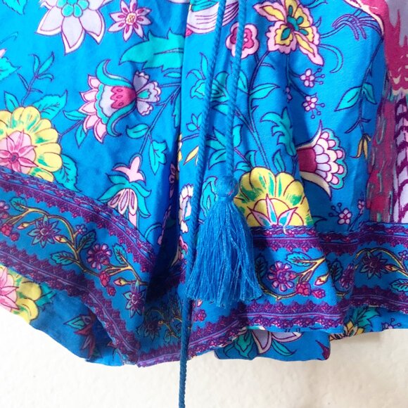 Floral Boho Shorts with Drawstring & Tassels & Pockets - Picture 4 of 6